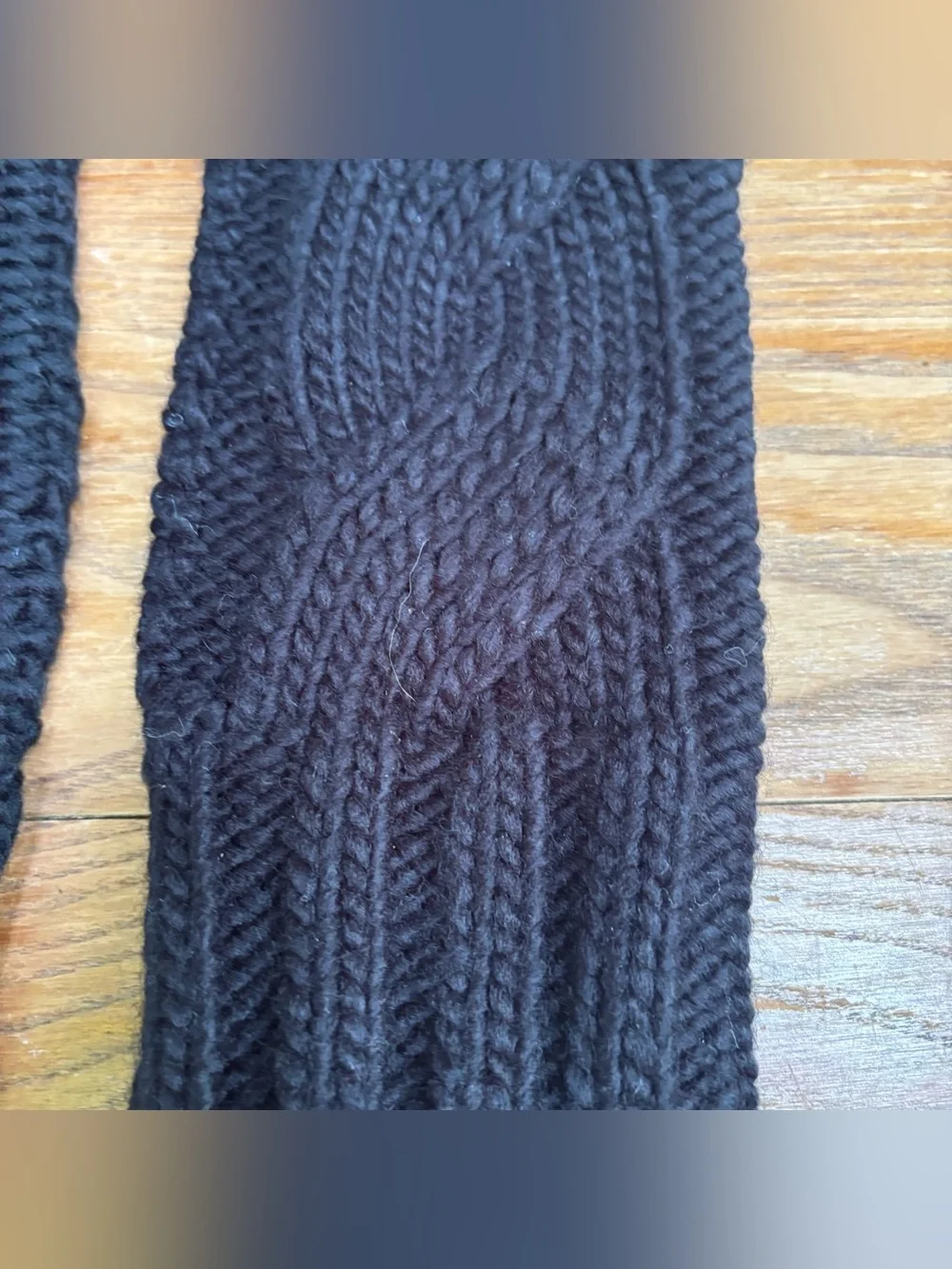 Michael Kors Womens Fingerless Gloves Arm Warmers Knitted Fabric Navy One Size